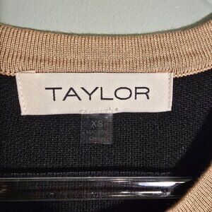 Taylor Black and Tan Button-Front Dress